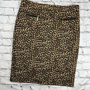 Dana Buchman Animal Print Lined Pencil Skirt